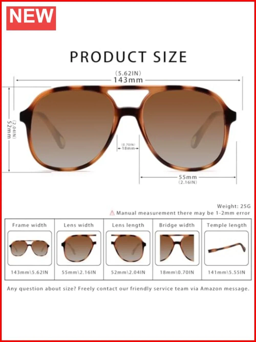 Retro Square Aviator Sunglasses with Double Bridge UV400 Protection